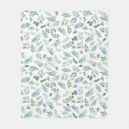 Manta Polar Acuarela Vegetación Botánica Eucalyptus Foliage