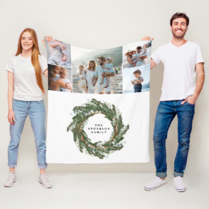 Manta Polar Acuarela Wreath elegante 5 fotografía familia mode