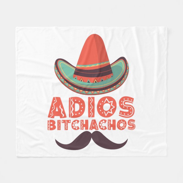Manta Polar Adiós bitchachos Sombrero retro Cinco de mayo (Frente (Horizontal))