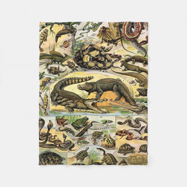 Manta Polar Adolphe Millot Reptiles 1 Flaca (Anverso)