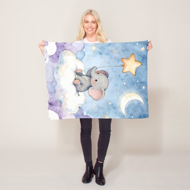 Manta Polar Adorable baby elephant snuggle blanket (In situ)