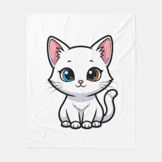 Manta Polar Adorable Cartoon White Cat