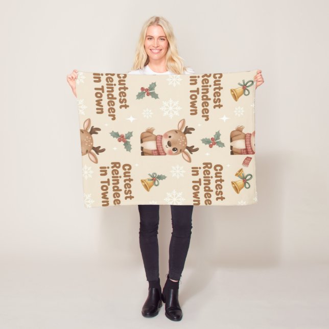 Manta Polar Adorable Cutest Reindeer in Town Woodland X-mas (In situ)