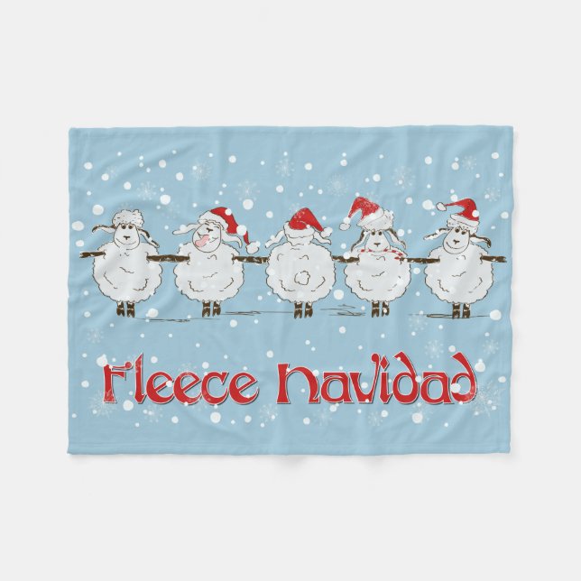 Manta Polar Adorable FUNNY Fleece Navidad Navidad ovejas (Frente (Horizontal))