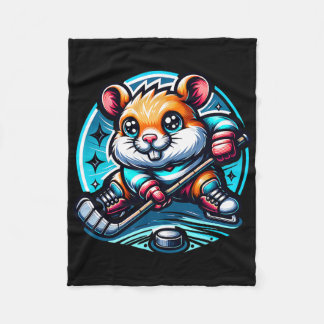 Manta Polar Adorable Hamster Hockey Player Skating Fun 