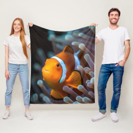 Manta Polar Adorable imagen de pez oceánico amarillo brillante