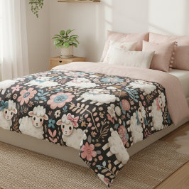 Manta Polar Adorable Lamb Floral Cozy Nursery Blanket