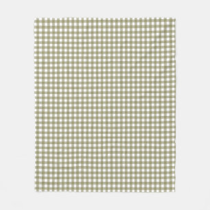 Manta Polar Adorable patrón de gingham a cuadros verde oliva r