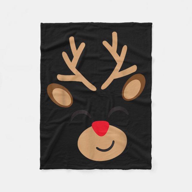 Manta Polar Adorable Reindeer Holiday Graphic - Festive Christ (Anverso)