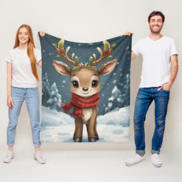 Manta Polar Adorable reno navideño cálido invierno abrazos