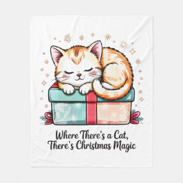 Manta Polar Adorable Sleeping Kitten - Cozy Winter Gift