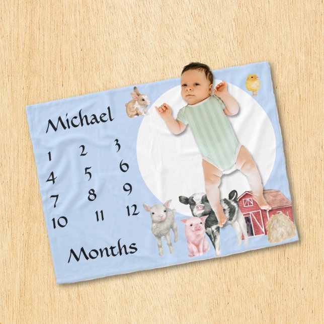 Manta Polar Adorables Animales de Granja Acuarela Recuerdo de  (Subido por el creador)