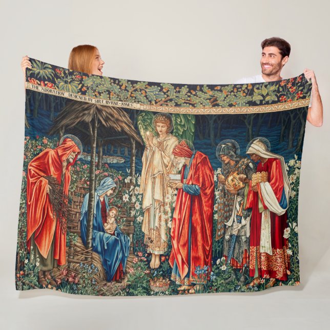 Manta Polar ADORACIÓN DE MAGI Morris, Navidades de Burne-Jones (In situ)