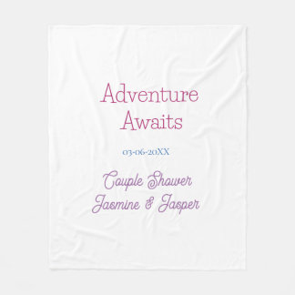 Manta Polar adventure awaits couple shower name date pink blue