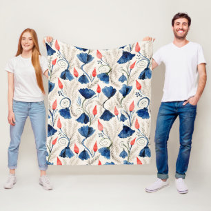 Manta Polar Aesthetic Watercolor Patriotic Wildflowers