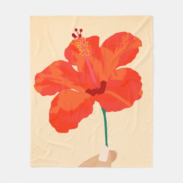 Manta Polar Afecto a Hibiscus (Anverso)