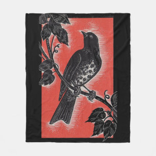 Manta Polar afeitado negro con rojo