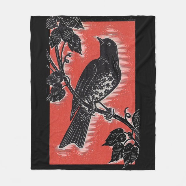 Manta Polar afeitado negro con rojo (Anverso)