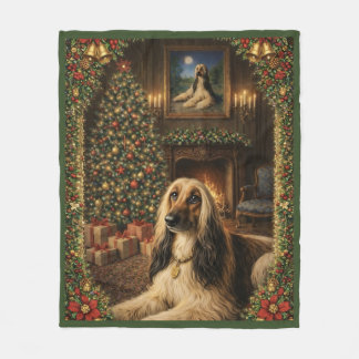 Manta Polar Afghan Hound Holiday Christmas Throw Blanket