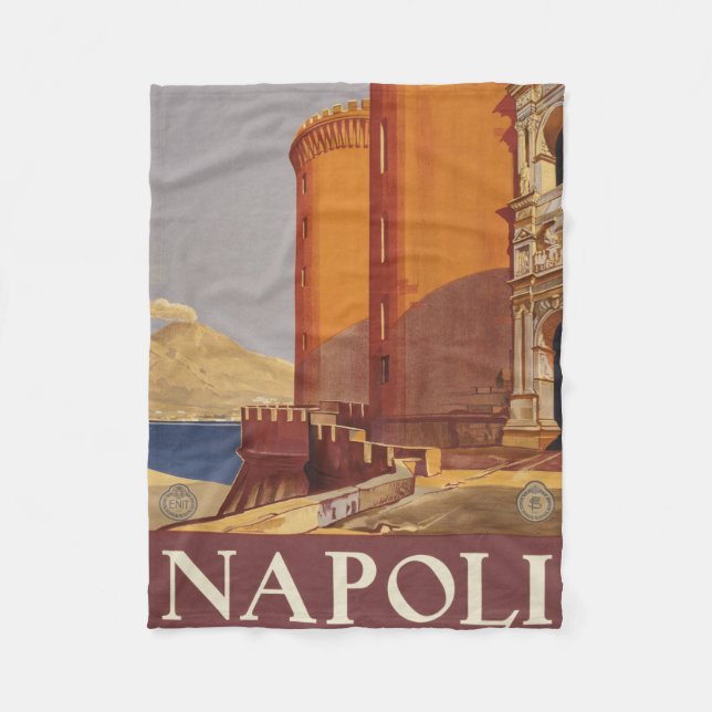 Manta Polar Afiche De Viajes Del Vesubio Y La Bahía De Nápoles (Anverso)