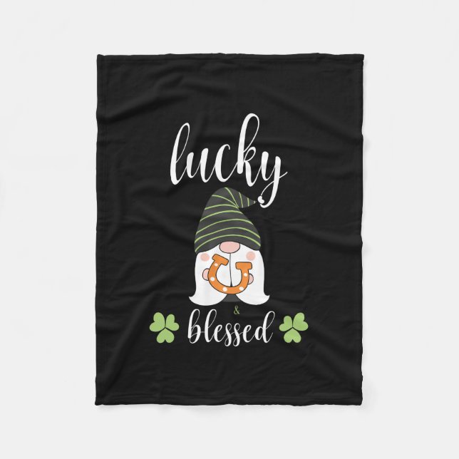 Manta Polar Afortunado Y Bendecido (Anverso)