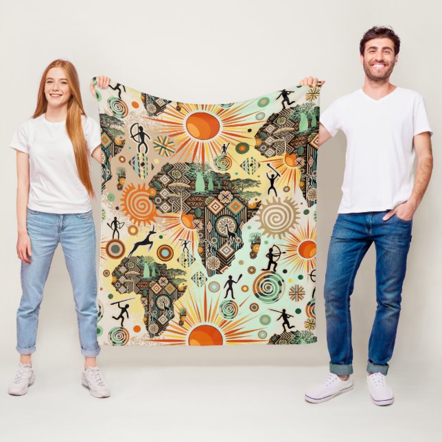 Manta Polar Africa Map Decorative Tribal Elements Pattern (In situ)