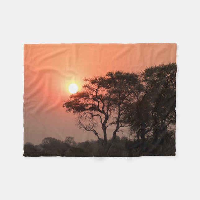 Manta Polar Africa Sunset Trees Naturaleza Paisajes Cielos (Frente (Horizontal))