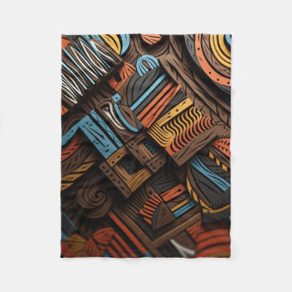 Manta Polar Africain Mosaïque : Tissage de Couleurs