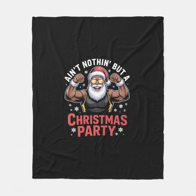 Manta Polar African American Santa Claus Christmas Pajama (Anverso)