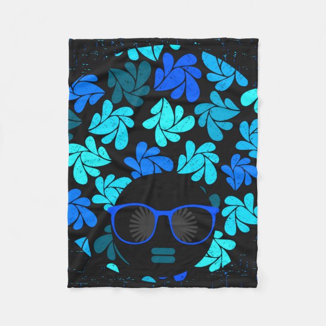 Manta Polar Afro Diva Azul  (Anverso)