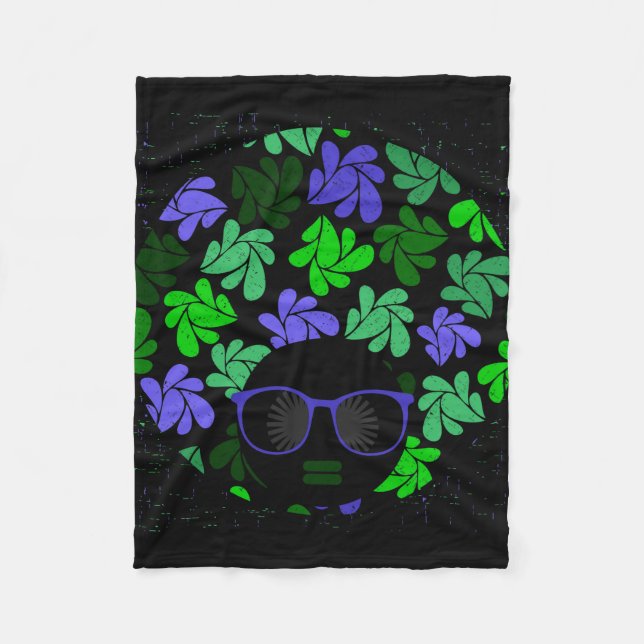 Manta Polar Afro Diva Verde y Azul (Anverso)