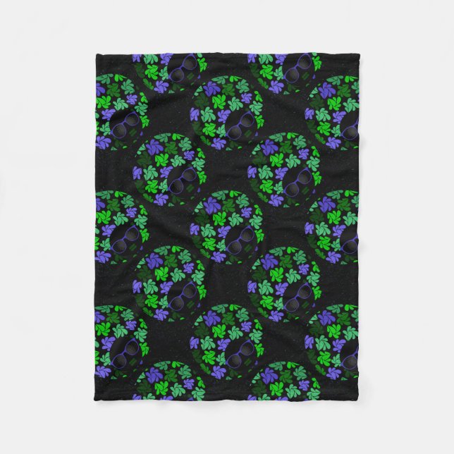 Manta Polar Afro Diva Verde y Azul (Anverso)