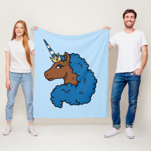 Manta Polar Afro unicornio azul