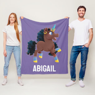Manta Polar Afro Unicornio   Prancing mágico