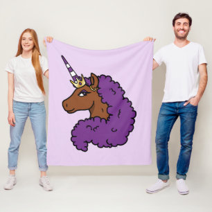 Manta Polar Afro Unicornio púrpura