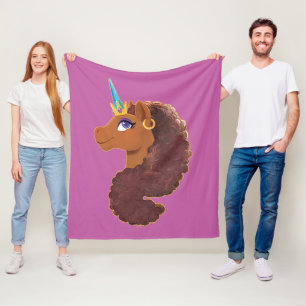 Manta Polar Afro Unicornio   Único