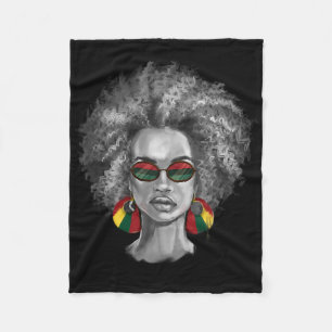 Manta Polar AfroChica Cabello Natural Mujeres Negras Arte Hist
