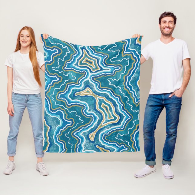 Manta Polar Agato gráfico de oro azul (In situ)