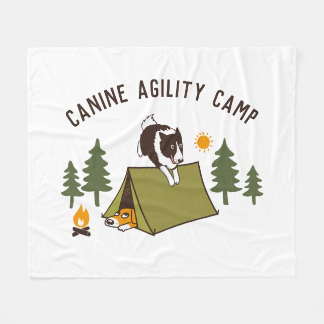 Manta Polar Agility Dog Cute Border Collie Camp Personalizado (Frente (Horizontal))