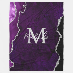 Manta Polar Agitación de mármol morado y plateado