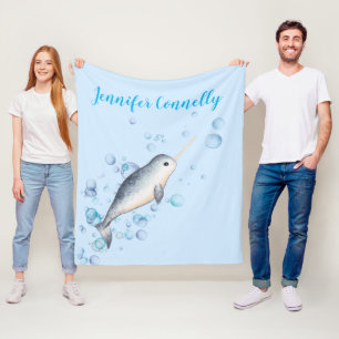 Manta Polar Agradable bebé del océano Narwhal y regalo de burb