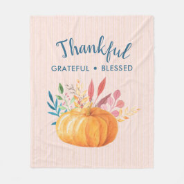 Manta Polar Agradecimiento bendecido con calabaza Naranja
