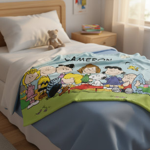 Manta Polar Agrega tu nombre   Charlie Brown y Gang
