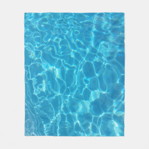 Manta Polar Agua de Piscina Azul Celeste Cristalina