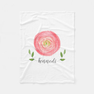 Manta Polar Agua rosa Flora Flora Bebé