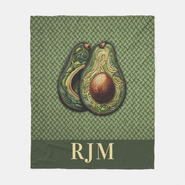 Manta Polar Aguacate Lover Faux Embroidery (Anverso)