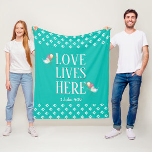 Manta Polar Aguamarina   AMAR LA VIDA AQUÍ   Personalizable el