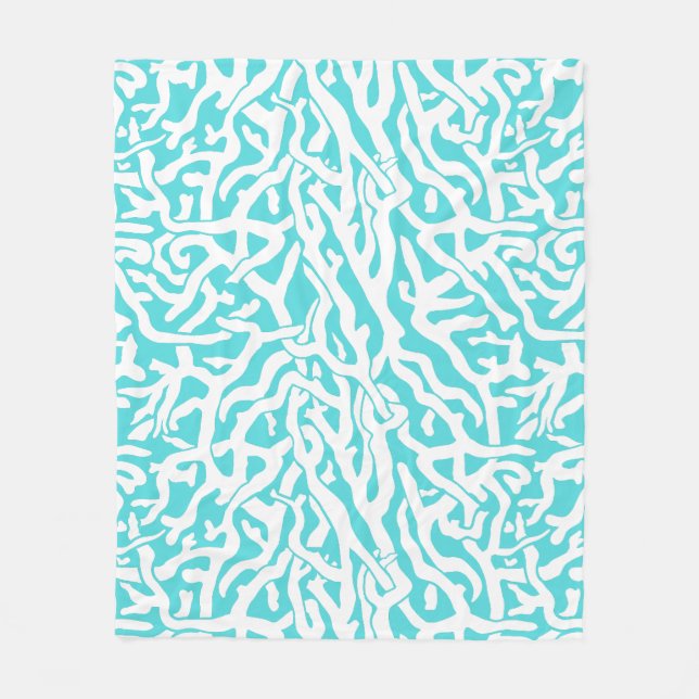 Manta Polar Aguamarina blanca náutica del modelo del arrecife (Anverso)