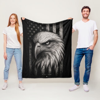 Manta Polar Águila calva patriótica de 1776 Bandera americana