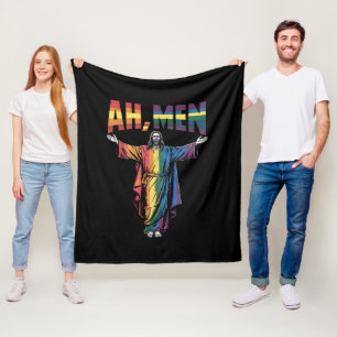 Manta Polar Ah Hombres Divertidos LGBT Orgullo Gay Jesús Crist